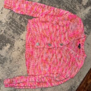 Wild Fable Pink and Orange Knit Cardigan